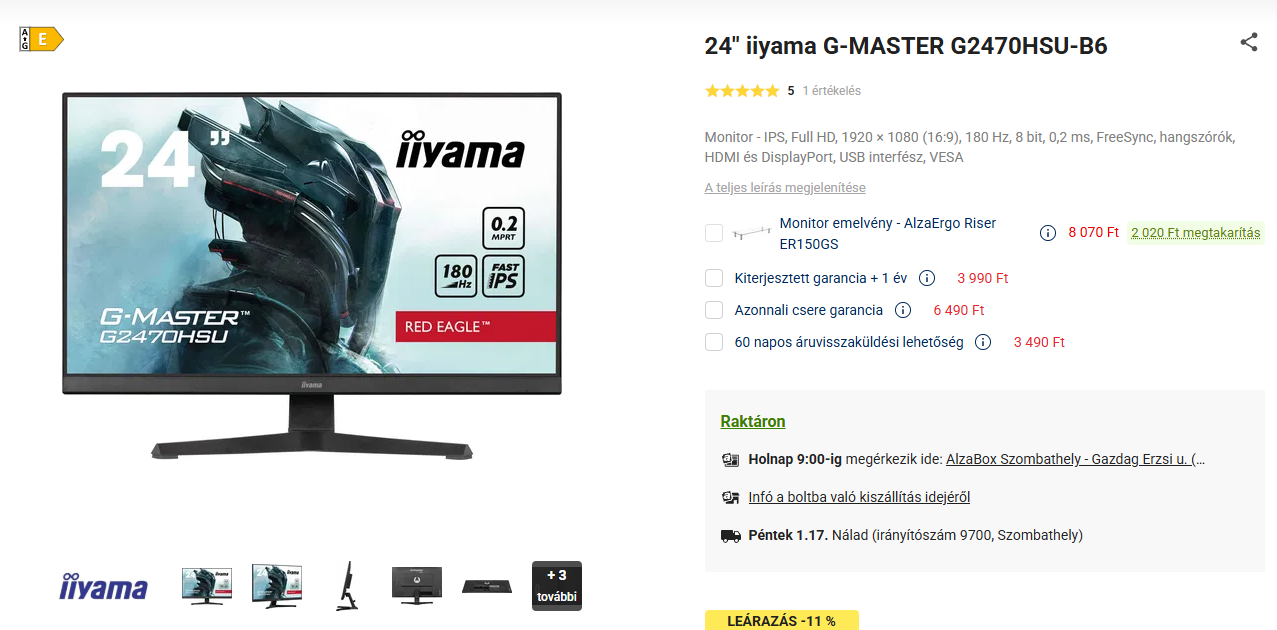 A lélektani árcédula alá esett be az iiyama gamer monitora