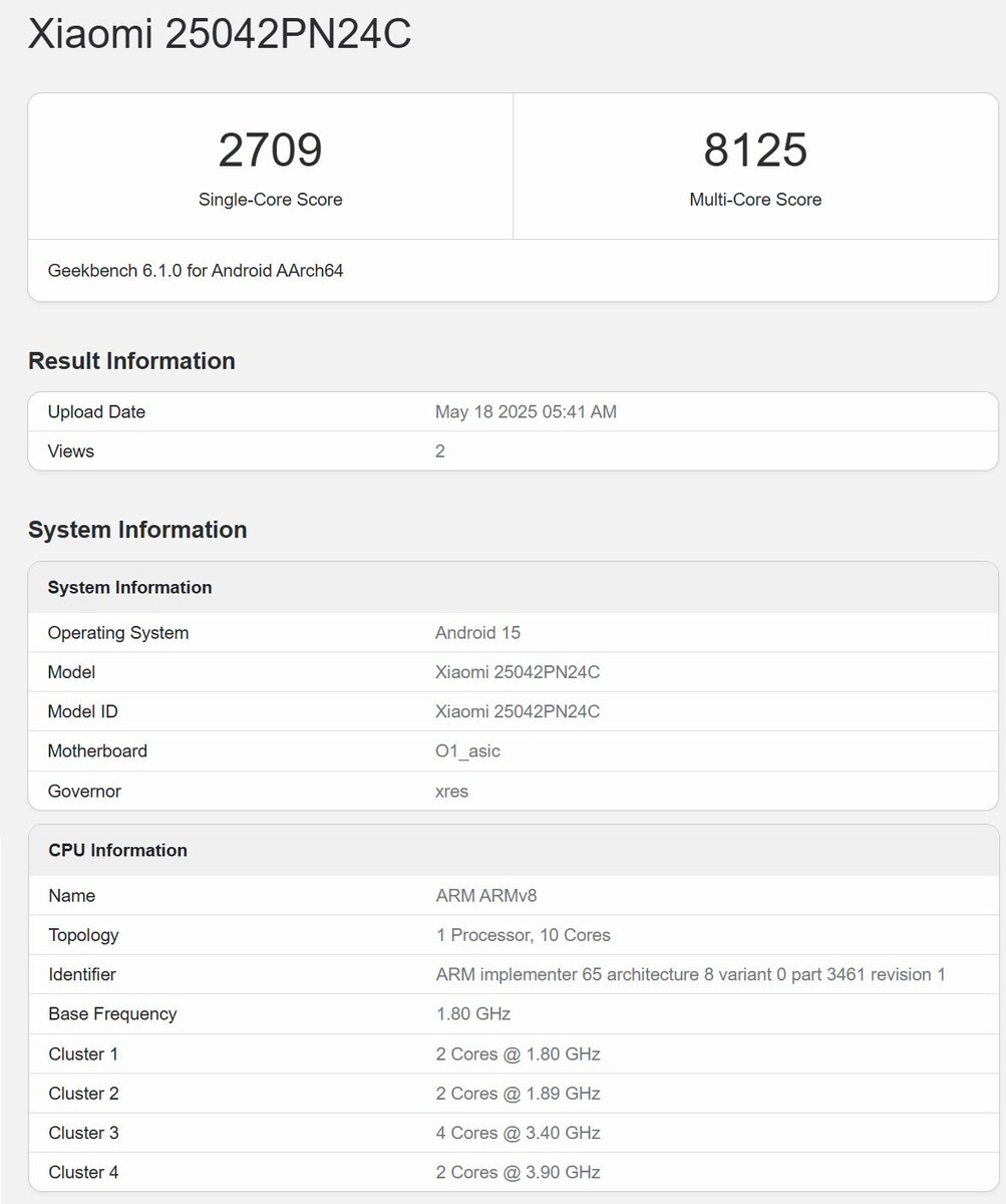 A hivatalos Xiaomi mérés