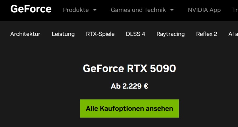 Az RTX 5090 eredeti, európai árcédulája