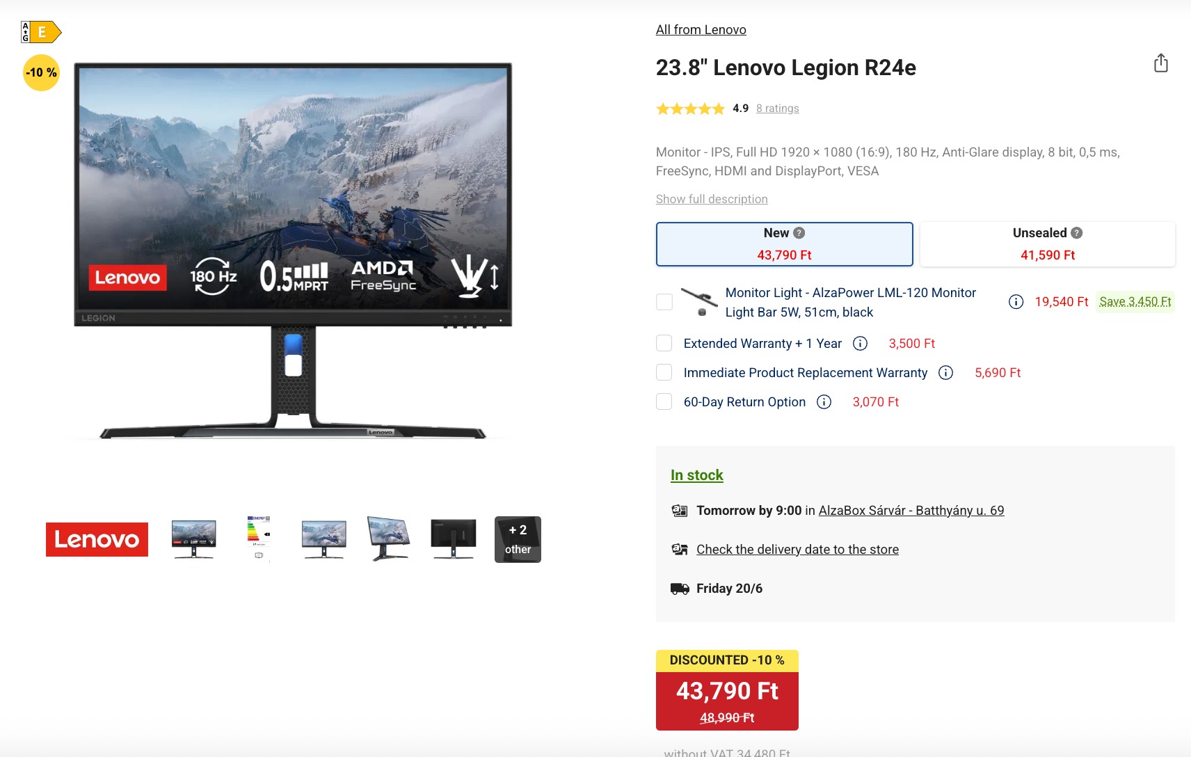 Lenovo gamer monitor - 2025 júniusában is remek áron
