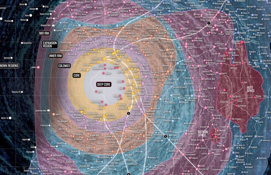 Itt a Star Wars galaxisának TELJES térképe - Hatalmas a messzi-messzi galaxis