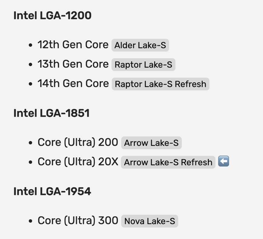 Az Intel jelenlegi és várható felhozatala
