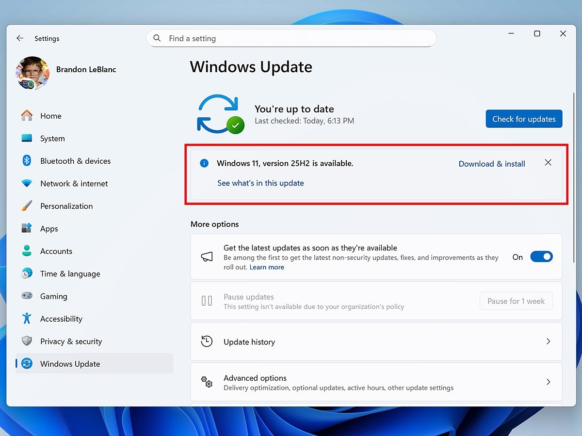 A Windows 25H2 már elérhető azok számára, akik engedélyezték a korai frissítéseket