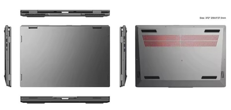 A laptop a három kijelző ellenére sem ormótlan
